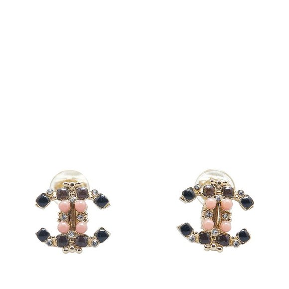 CHANEL Gold Logo Earrings - Picture 1 of 4